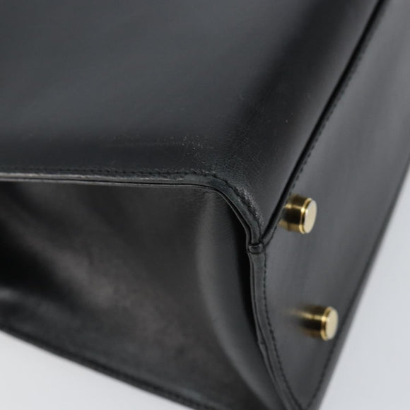 Salvatore Ferragamo Vala Shoulder Bag Leather Black Gold Auth gh986