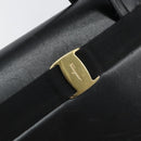 Salvatore Ferragamo Vala Shoulder Bag Leather Black Gold Auth gh986-17