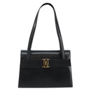 Salvatore Ferragamo Vala Shoulder Bag Leather Black Gold Auth gh986-13