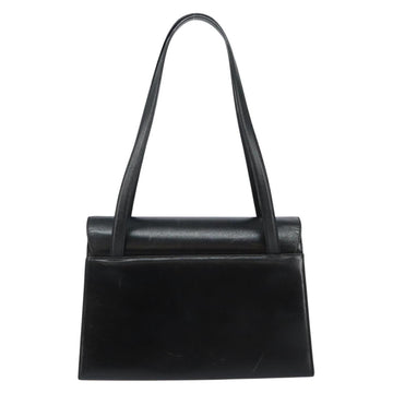 Salvatore Ferragamo Vala Shoulder Bag Leather Black Gold Auth gh986 - 0