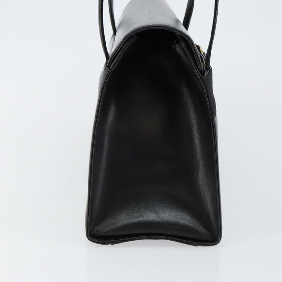 Salvatore Ferragamo Vala Shoulder Bag Leather Black Gold Auth gh986