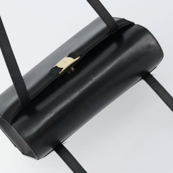 Salvatore Ferragamo Vala Shoulder Bag Leather Black Gold Auth gh986