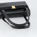Salvatore Ferragamo Vala Shoulder Bag Leather Black Gold Auth gh986-7
