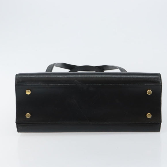 Salvatore Ferragamo Vala Shoulder Bag Leather Black Gold Auth gh986