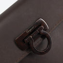 Salvatore Ferragamo Gancini Hand Bag Rubber Brown Auth gh987-14