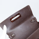 Salvatore Ferragamo Gancini Hand Bag Rubber Brown Auth gh987-15