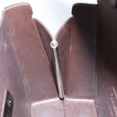 Salvatore Ferragamo Gancini Hand Bag Rubber Brown Auth gh987-19