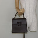 Salvatore Ferragamo Gancini Hand Bag Rubber Brown Auth gh987-20