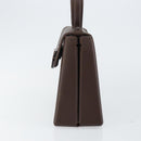 Salvatore Ferragamo Gancini Hand Bag Rubber Brown Auth gh987-4