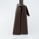 Salvatore Ferragamo Gancini Hand Bag Rubber Brown Auth gh987-5