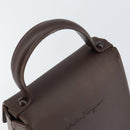 Salvatore Ferragamo Gancini Hand Bag Rubber Brown Auth gh987-6