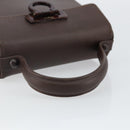 Salvatore Ferragamo Gancini Hand Bag Rubber Brown Auth gh987-7