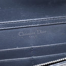 Christian Dior Chain Diorama Shoulder Bag Leather Silver Auth gh990-17