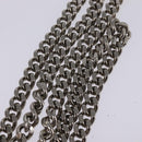 Christian Dior Chain Diorama Shoulder Bag Leather Silver Auth gh990-8