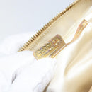 CELINE Hand Bag Satin Beige Gold Auth gh992-12