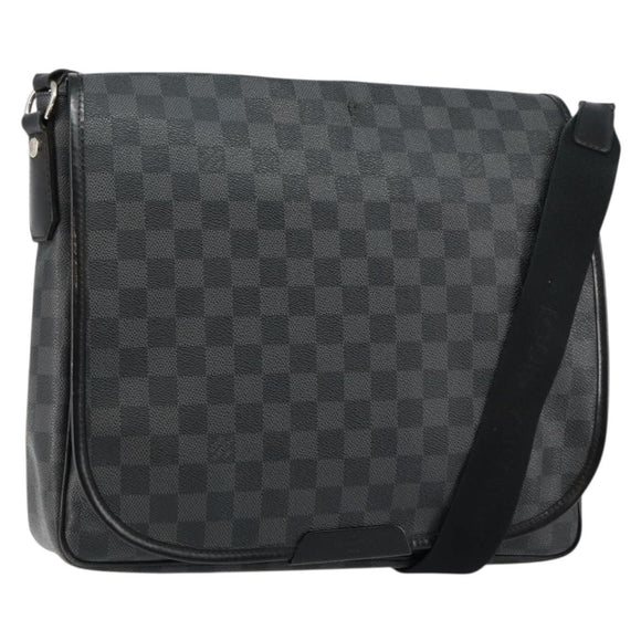 LOUIS VUITTON Damier Graphite District GM Shoulder Bag N41271 LV Auth gh993