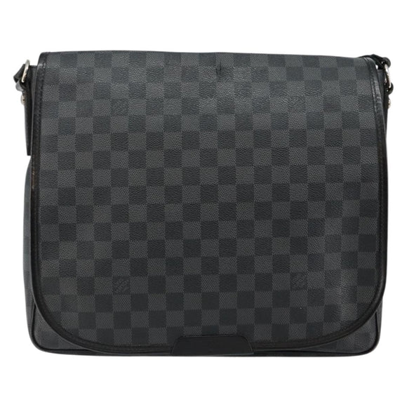 LOUIS VUITTON Damier Graphite District GM Shoulder Bag N41271 LV Auth gh993