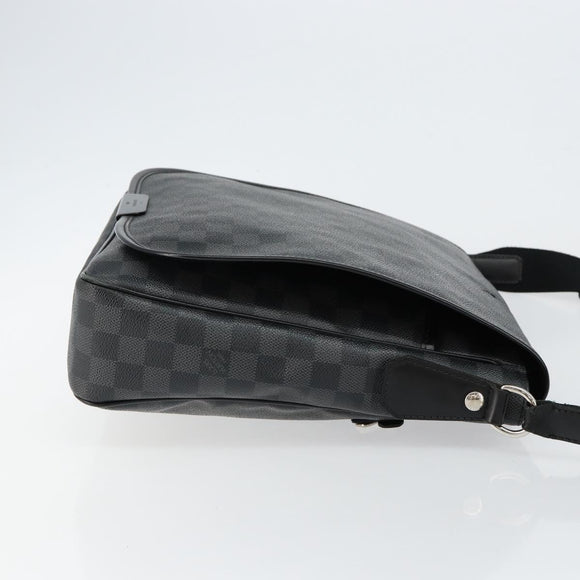 LOUIS VUITTON Damier Graphite District GM Shoulder Bag N41271 LV Auth gh993