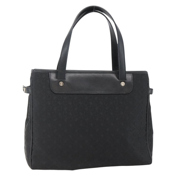 CELINE C Macadam Canvas Hand Bag Black Silver Auth gh998