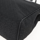 CELINE C Macadam Canvas Hand Bag Black Silver Auth gh998-10