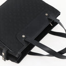 CELINE C Macadam Canvas Hand Bag Black Silver Auth gh998-6