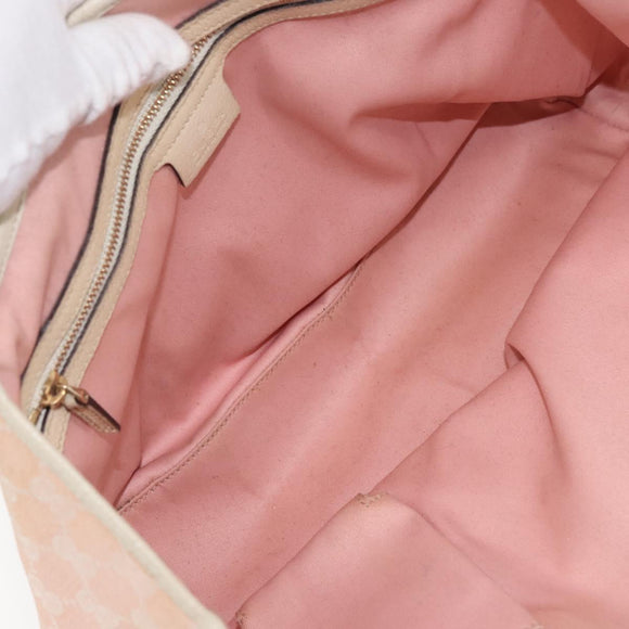 GUCCI GG Canvas Sherry Line Tote Bag Pink Gold khaki 137396 Auth gh999