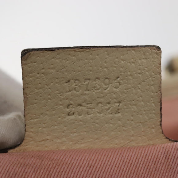 GUCCI GG Canvas Sherry Line Tote Bag Pink Gold khaki 137396 Auth gh999