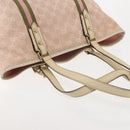 GUCCI GG Canvas Sherry Line Tote Bag Pink Gold khaki 137396 Auth gh999-6