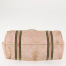 GUCCI GG Canvas Sherry Line Tote Bag Pink Gold khaki 137396 Auth gh999-5