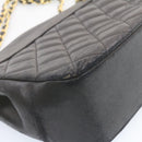 CHANEL Lamb Skin Matelasse Chain Shoulder Bag Black CC Auth am1201gV-9