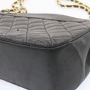 CHANEL Lamb Skin Matelasse Chain Shoulder Bag Black CC Auth am1201gV-15