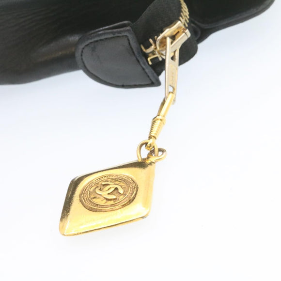 CHANEL Lamb Skin Matelasse Chain Shoulder Bag Black CC Auth am1201gV