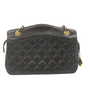 CHANEL Lamb Skin Matelasse Chain Shoulder Bag Black CC Auth am1201gV-14