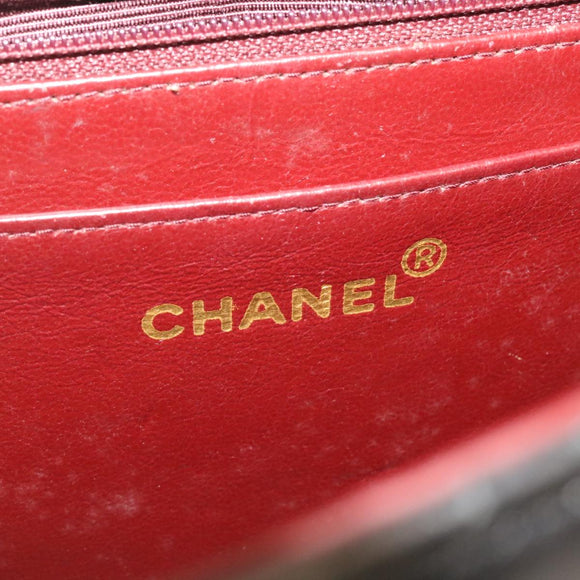 CHANEL Grote Matelasse 34 Klepkettingtas Lamsleer Zwart Goud CC Auth am1276gSAM