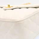 CHANEL Matelasse Chain Shoulder Bag Caviar Skin Gold White CC Auth am1370gAV-14