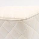 CHANEL Matelasse Chain Shoulder Bag Caviar Skin Gold White CC Auth am1370gAV-16