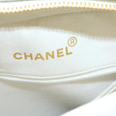 CHANEL Matelasse Chain Shoulder Bag Caviar Skin Gold White CC Auth am1370gAV-19