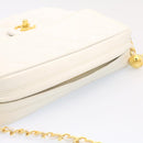CHANEL Matelasse Chain Shoulder Bag Caviar Skin Gold White CC Auth am1370gAV-6