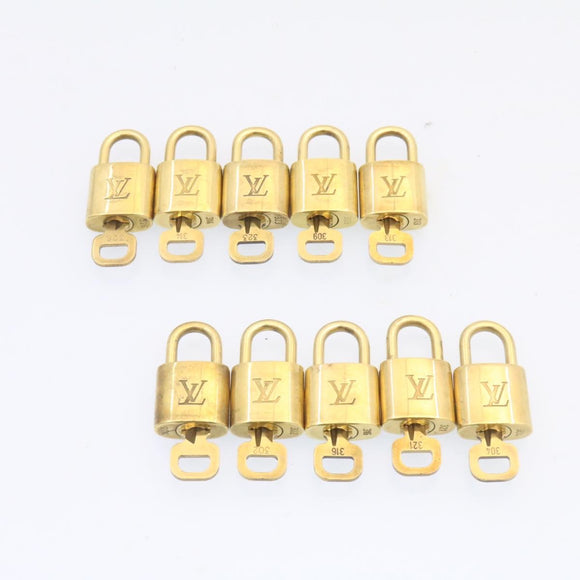 LOUIS VUITTON Padlock 10 Set Padlock Gold Tone LV Auth am1424g