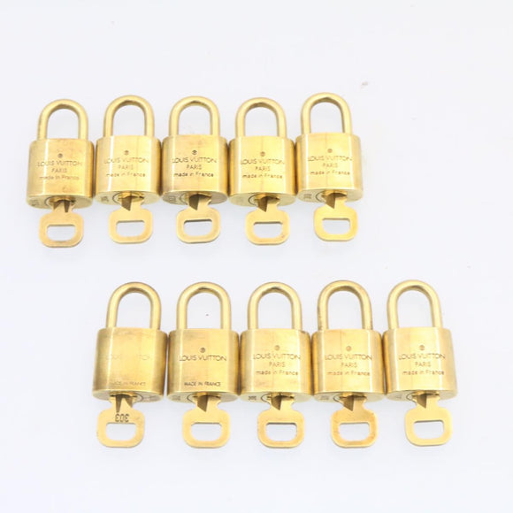 LOUIS VUITTON Padlock 10 Set Padlock Gold Tone LV Auth am1424g