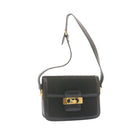 CELINE C Macadam Horse Carriage Shoulder Bag Canvas Black Gold Auth am1471g-1