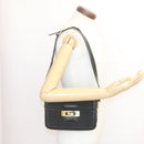 CELINE C Macadam Horse Carriage Shoulder Bag Canvas Black Gold Auth am1471g-12