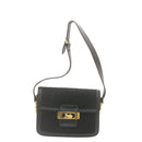 CELINE C Macadam Horse Carriage Shoulder Bag Canvas Black Gold Auth am1471g-13