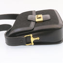 CELINE C Macadam Horse Carriage Shoulder Bag Canvas Black Gold Auth am1471g-3
