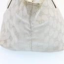 GUCCI Sherry Line GG Canvas Tote Bag Silver Blue Auth am1955g-3