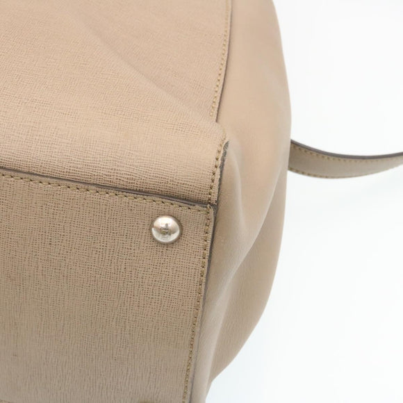 FENDI Hand Bag Leather 2way Shoulder Bag Gray Auth am2118g