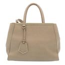FENDI Hand Bag Leather 2way Shoulder Bag Gray Auth am2118g-13