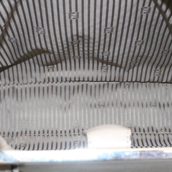 FENDI Hand Bag Leather 2way Shoulder Bag Gray Auth am2118g