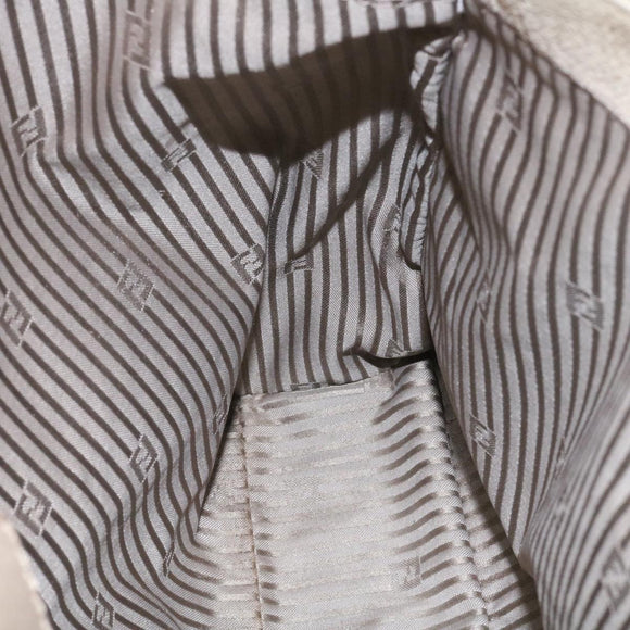 FENDI Hand Bag Leather 2way Shoulder Bag Gray Auth am2118g