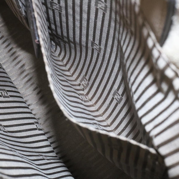 FENDI Hand Bag Leather 2way Shoulder Bag Gray Auth am2118g